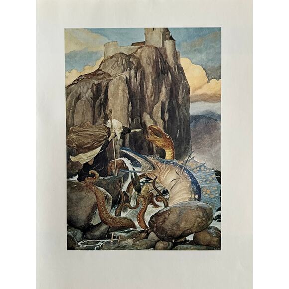 Alan Lee, Sea Monsters, Fantasy, Illustration, Art Print, ~ 250801-WH 595 G - Picture 2 of 2